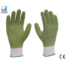 Gant de polyester 13G, gants de travail en latex entièrement gainés, fini Wave